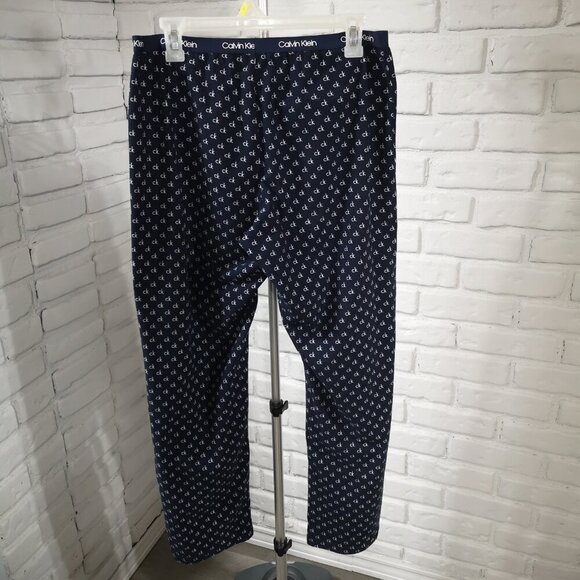 Calvin Klein Ladies Size Medium Navy W/ White Straight Legs Lounge Pants - Picture 2 of 6